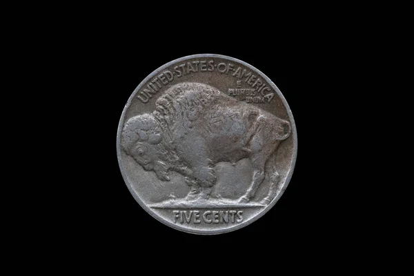 Usa Cent Buffalo Indian Head Nikkel Érme Kelt 1935 Kivágott — Stock Fotó