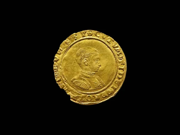 King Edward 1547 1553 Gold Half Sovereign Coin Kivágott Elszigetelt — Stock Fotó