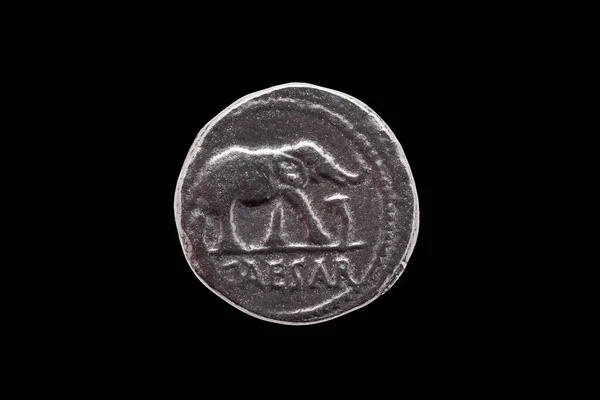 Ezüst Római Denarius Érme Másolata Julius Caesar Római Császár Ünnepli — Stock Fotó