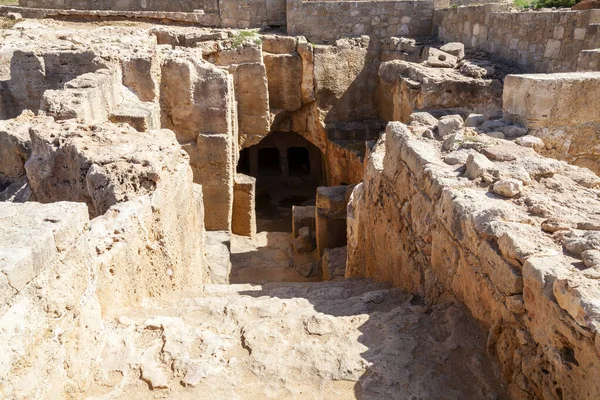 Tumbas Los Reyes Cerca Paphos Chipre Una Necrópolis Del Siglo —  Fotos de Stock