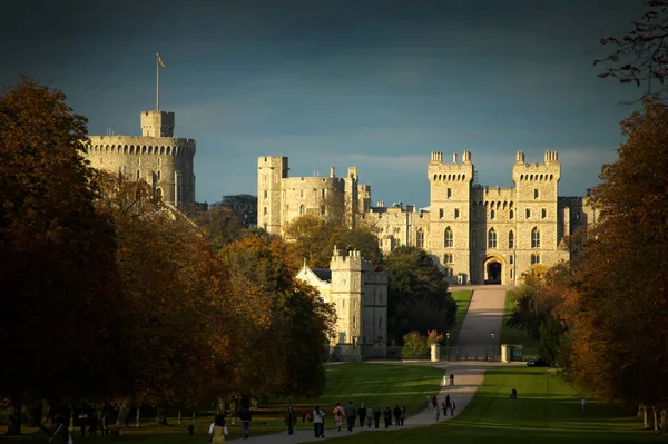 Paisaje Largo Paseo Del Parque Del Castillo Windsor Berkshire Que — Foto de Stock