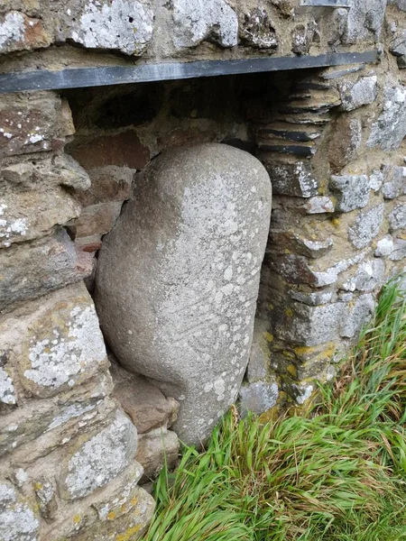 Medieval Cedo Christian Celtic 7Th 9Th Century Anel Cruz Pedra — Fotografia de Stock