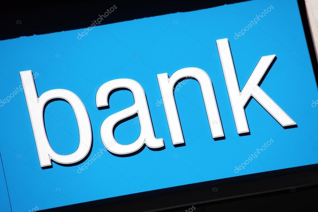 Modern bank sign