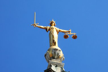 Statue of Justice at Old Bailey clipart
