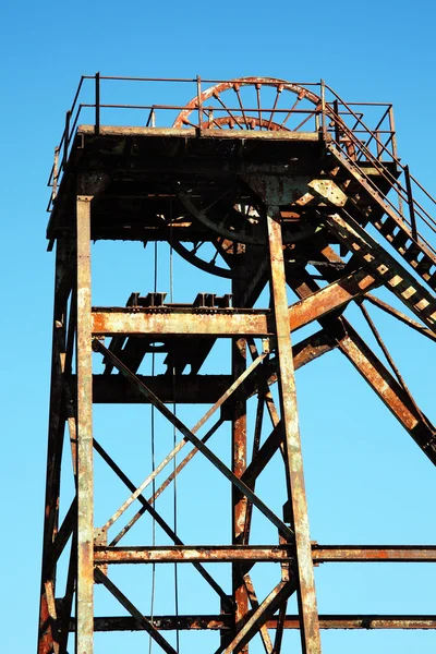 Węgla kopalni podnośnik koła — Zdjęcie stockowe