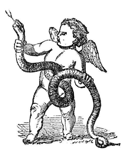 Eros Cherub With Serpent — Stock Photo, Image