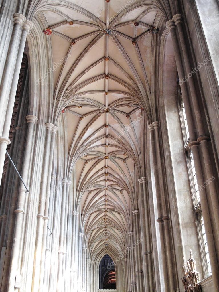 Vaulted Ceiling Canterbury Cathedral Stock Photo