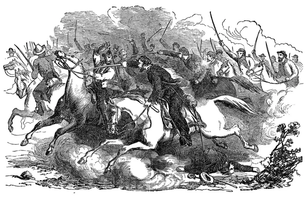 A carga de cavalaria Guerra Civil Americana — Fotografia de Stock