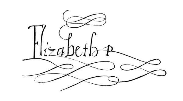 Elizabeth I signature — Stock Photo, Image