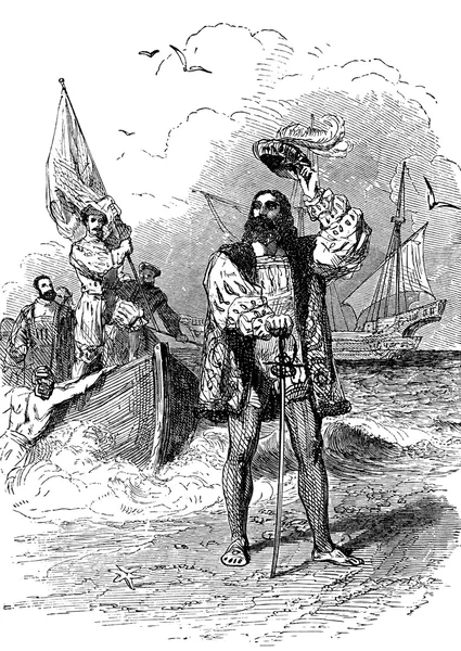 Christopher Columbus landing in America — Φωτογραφία Αρχείου