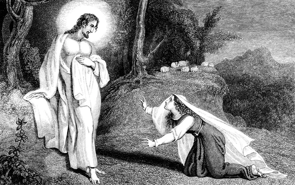 Jezus Chrystus ukazujący do Marii Magdaleny — Zdjęcie stockowe