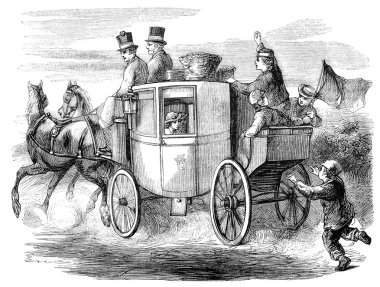 Georgian horsedrawn stagecoach clipart