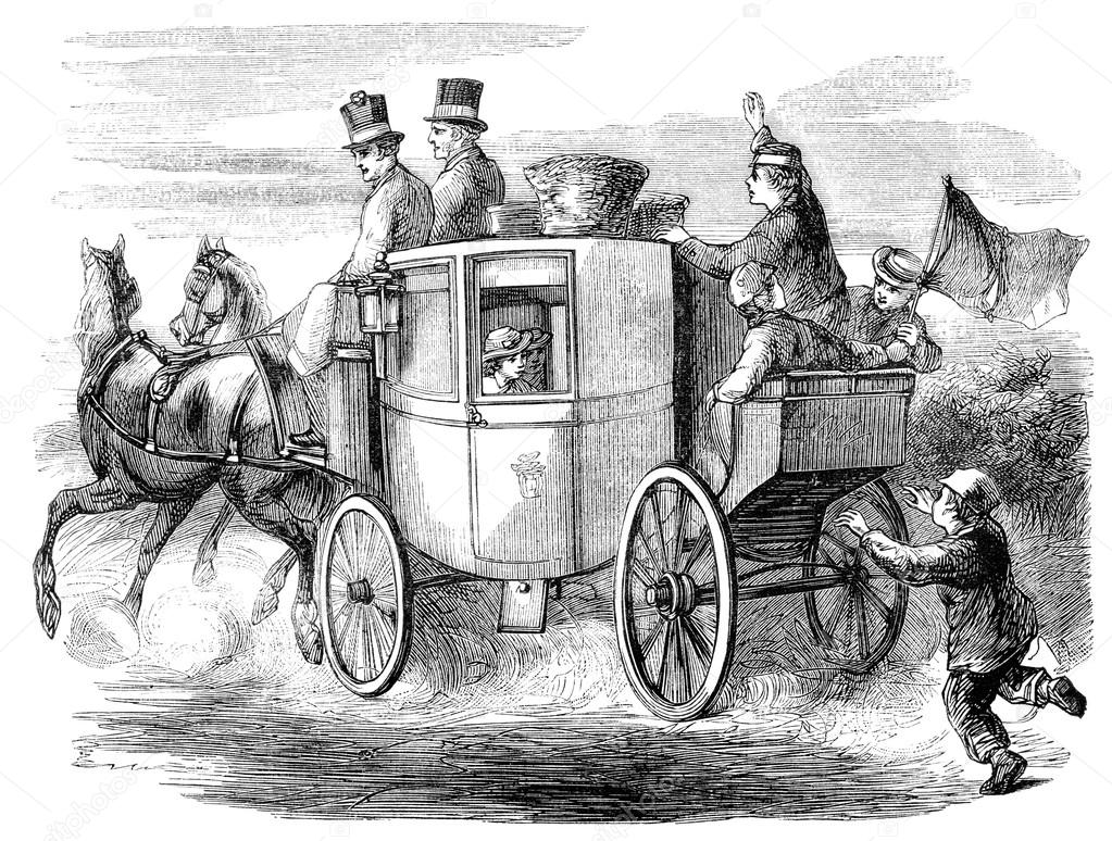 Georgian horsedrawn stagecoach