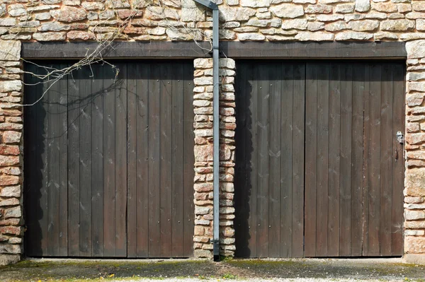 Old fashioned double garage — Stock Photo, Image