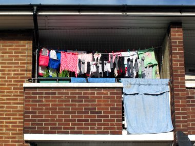 Washing hanging on a line