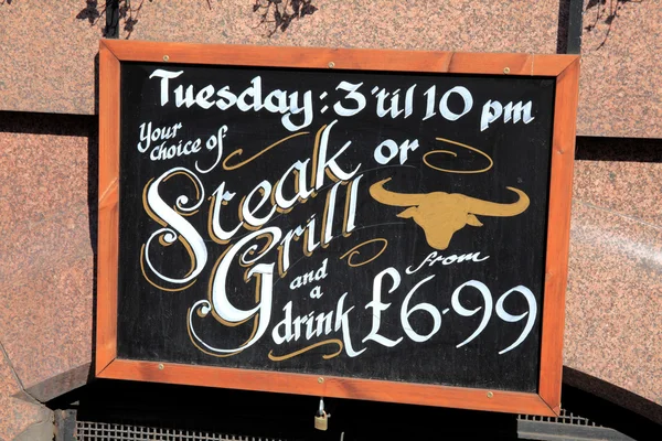 Biftek & gril znamení — Stock fotografie