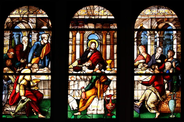 The Last Supper, Stained Glass Window — Stock Photo, Image