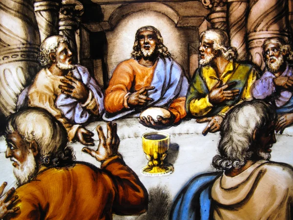 The Last Supper, Stained Glass — Stock Photo, Image