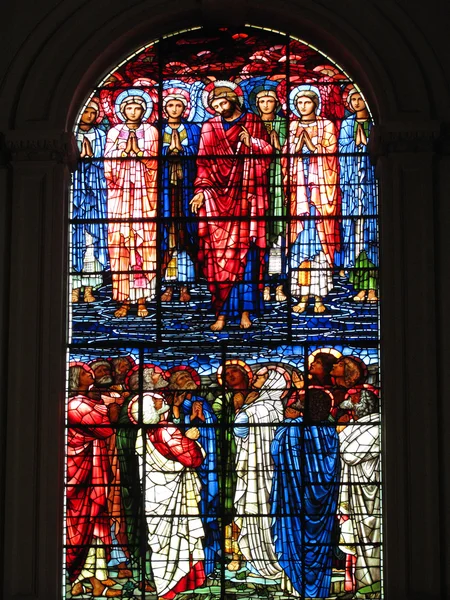 Jesus Christ and his Disciples, stained glass window — Stock fotografie