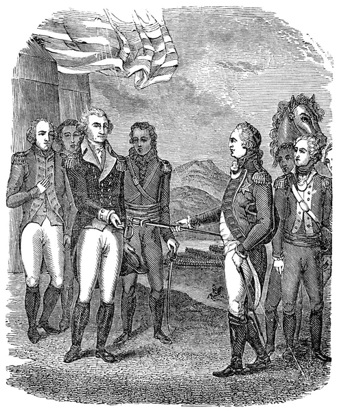 Surrender of Cornwallis during the USA American Revolutionary War — Stock Photo, Image