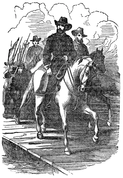 尤利西斯 S 格兰特将军在里士满上行军 — 图库照片