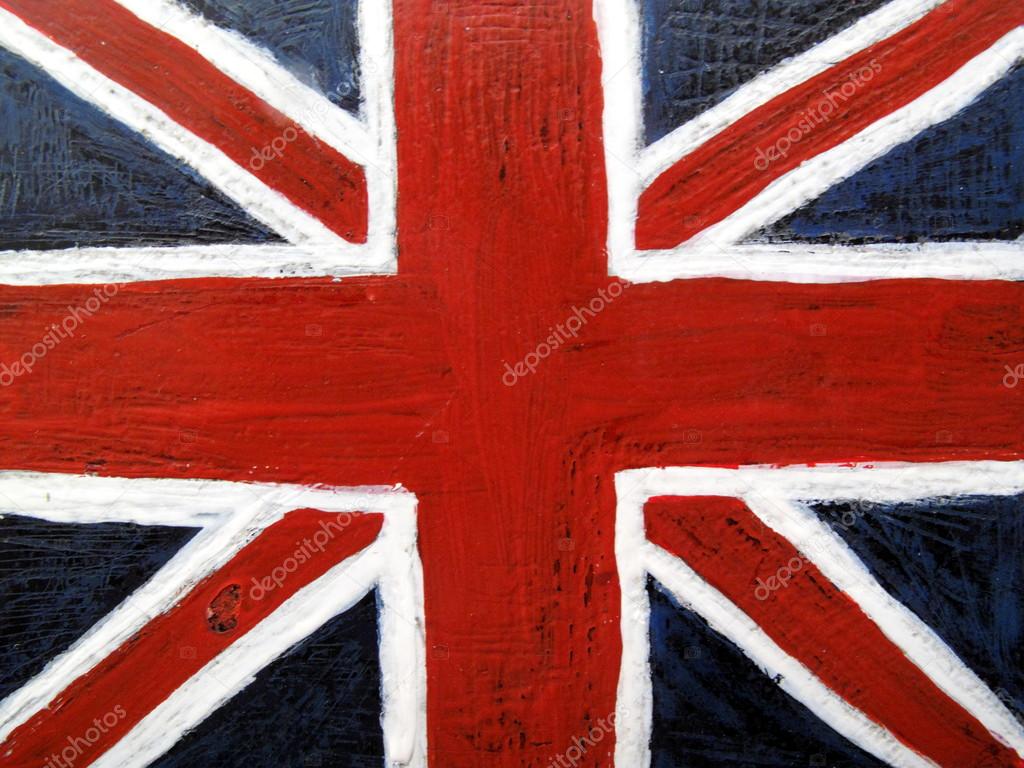Union Jack flag on an old metal background