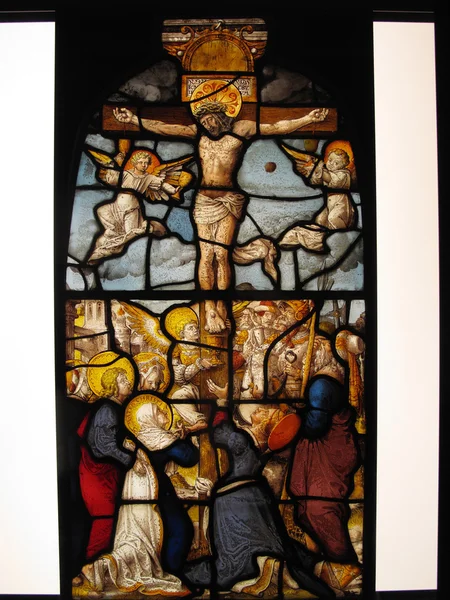 The Crucifixion stained glass window — ストック写真