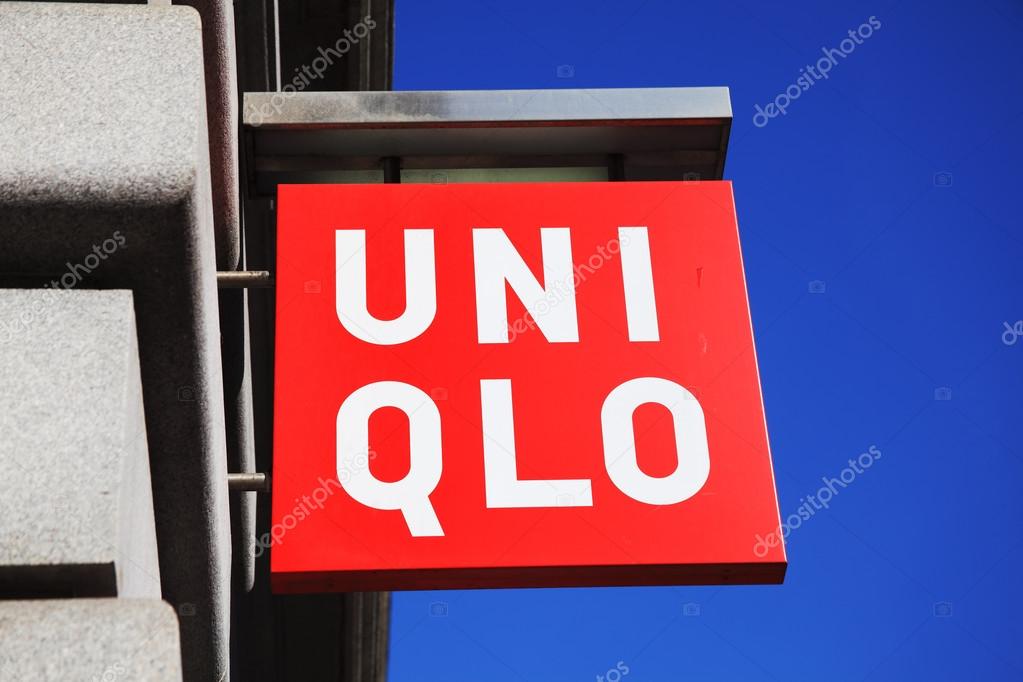 London, United Kingdom, April 1, 2012 : Uniqlo clothing store logo advertising sign at one of its retail outlets in Oxford Street