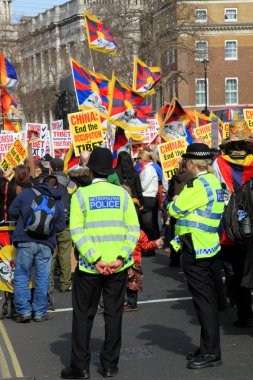 Tibetan Demonstration In Whitehall clipart