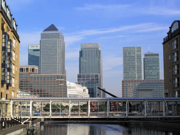 Skyscrapers in Canary Wharf London Docklands — Stock fotografie