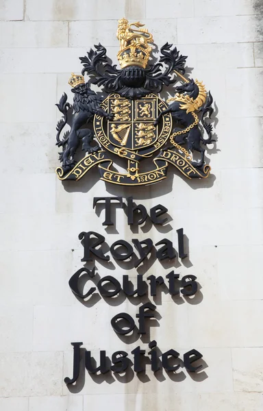 Firma de los tribunales reales de justicia — Foto de Stock