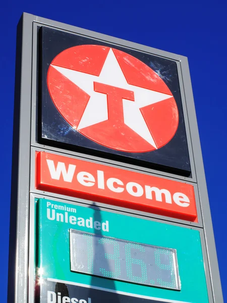 Texaco benzin istasyonu işareti — Stok fotoğraf