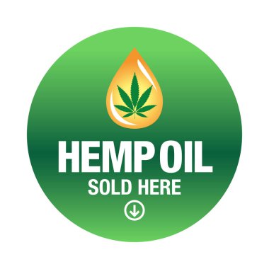 Kenevir CBD yağ simgesi, kullanılabilir - vektör işareti