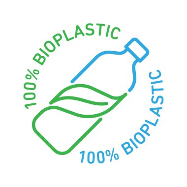 % 100 bioplastik, biyolojik olarak ayrıştırılabilir, gübrelenebilir vektör çizgisi simgesi