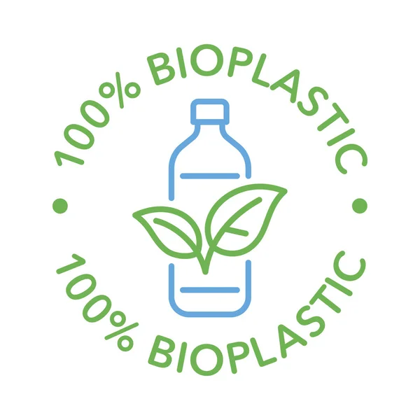 100 Bioplástico Biodegradável Ícone Linha Vetorial Compostável — Vetor de Stock