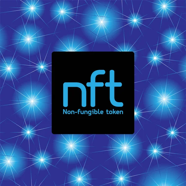 Nft Non Fungibile Logo Intestazione Banner Vettoriale Illustrazione Concetto Arte — Vettoriale Stock