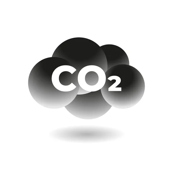 Co2 Carbon Emissions Vector Concept Icon Badge — Stock Vector