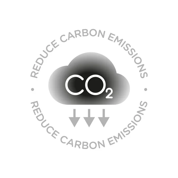 Co2 Carbon Emissions Vector Concept Icon Badge — Stock Vector