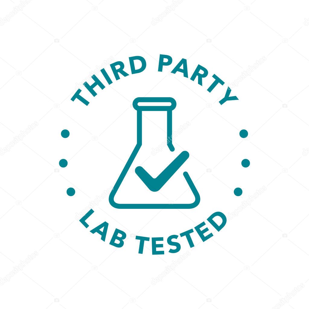 Lab tested round vector badge icon design