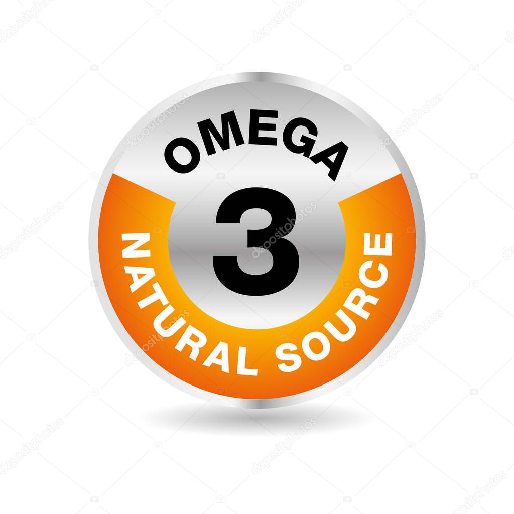 Omega 3 Source vector round badge logo icon