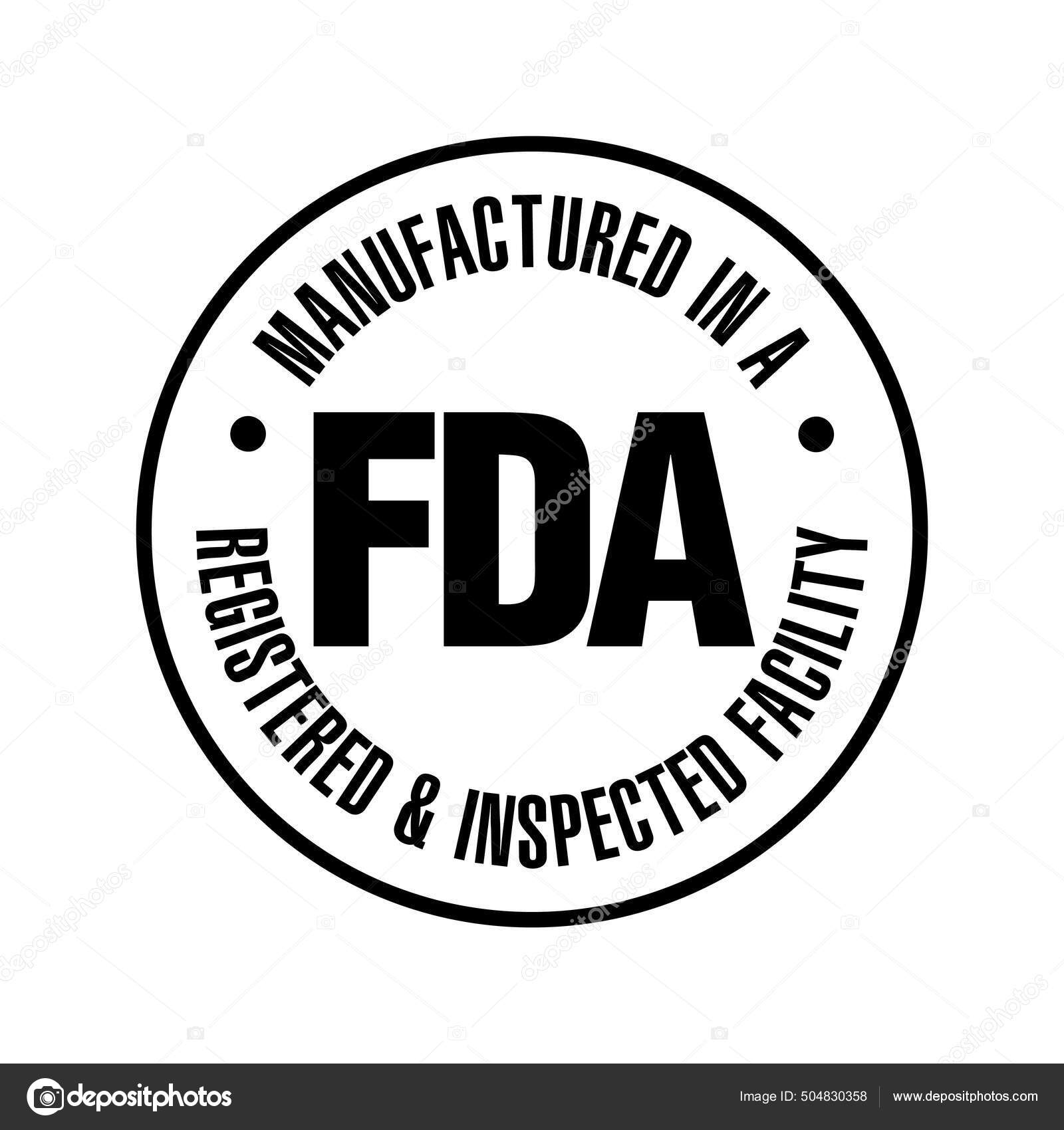 Food Drug Administration Fda Registered Inspected Facility Vector Logo
