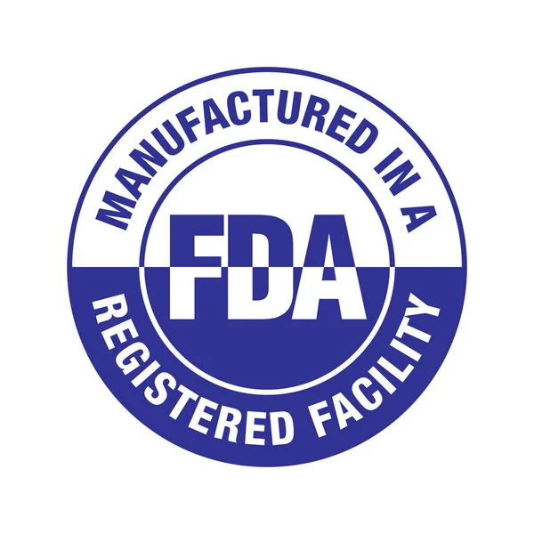 Food Drug Administration Fda Registrato Ispezionato Logo Vettore Impianto — Vettoriale Stock