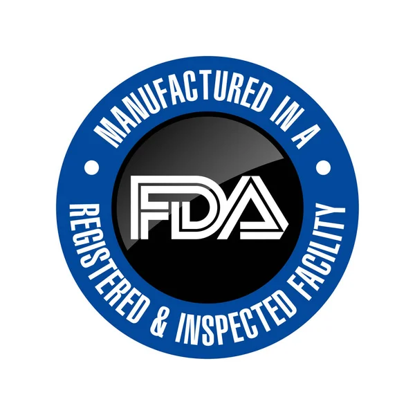 Administración Alimentos Medicamentos Los Estados Unidos Fda Registró Inspeccionó Logotipo — Archivo Imágenes Vectoriales