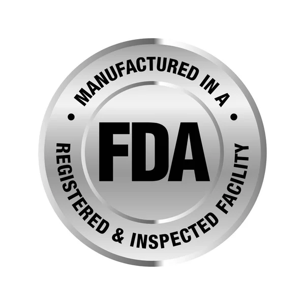 stock vector U.S. Food and Drug Administration FDA registered and inspected facility vector logo