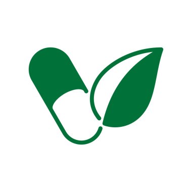 Vejetaryen kapsülleri hap ve bitki, vegan, sağlıklı ve doğal.