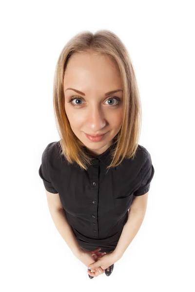 Genç iş kadını. izole. Eğlenceli portre.