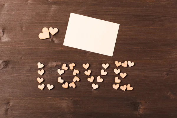 arka plan ile ahşap Kalpler