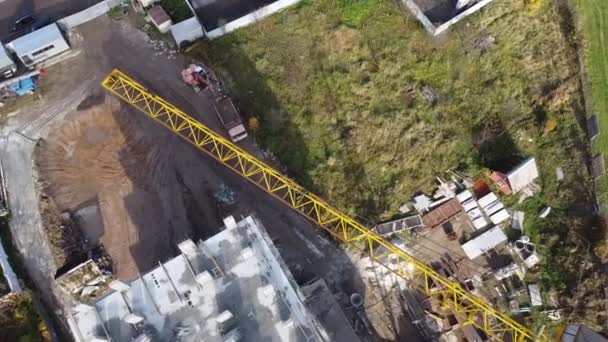 Grue Tour Sur Usine Construction Construction Bâtiments — Video