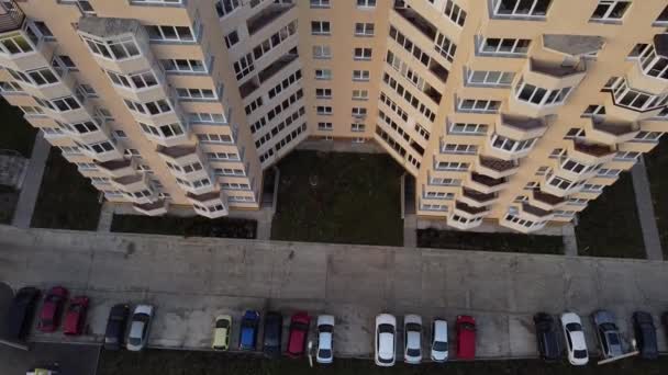 Aerial View Drone Flying Residential Building — Stock Video