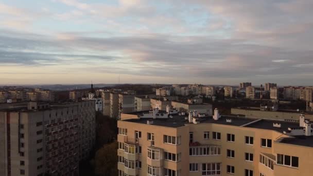 Letecký Pohled Dron Letící Nad Budovami Střecha Architektura — Stock video